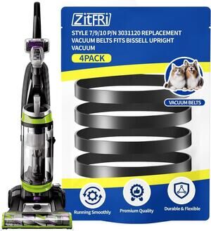 Vacuum Belt 4 Pack Compatible w Bissell Style 7/9/10 PowerForce, CleanView 30311